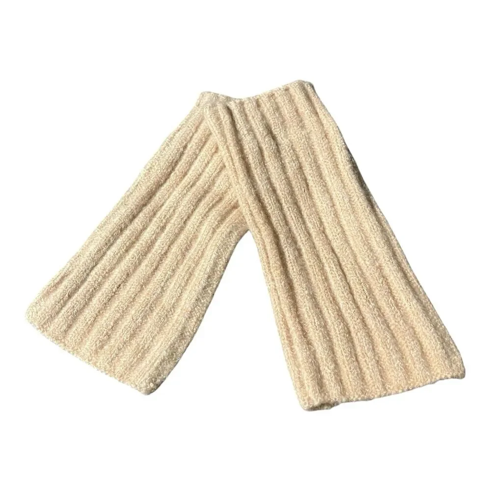 Free People Beige Ribbed Knit Fingerless Arm Warmers Womens OS‎